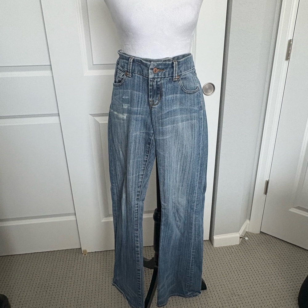 Seven7 Blue Flare Wide Leg Jeans